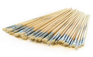 Penselsett flate Langt skaft, svinebust, 50 stk