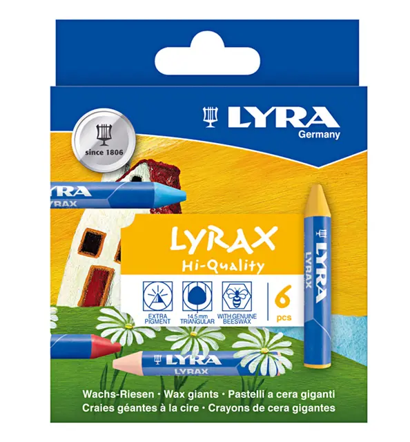Lyra bivoksfargestifter Ø14,5 mm, 6 stk 