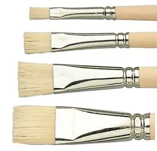 Pensel svinebust flat langt skaft