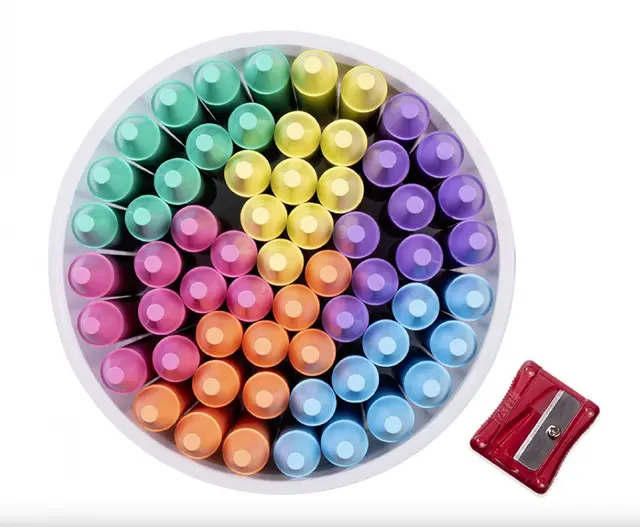 Jumbo pastell fargestifter 60 stk 