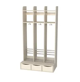 Dal garderobe med skuff 25 cm pr. rom