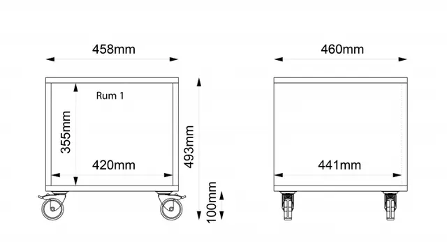Freja skolereol 1 rom hvit B46 x D46 x H49 cm 