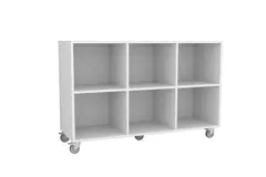 Freja skolereol 6 rom hvit B134 x D46 x H87 cm