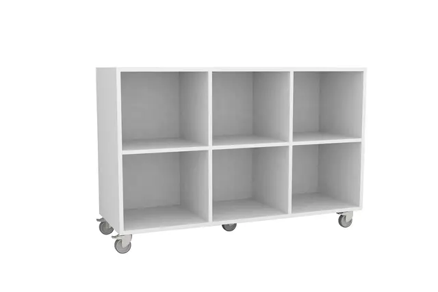 Freja skolereol 6 rom hvit B134 x D46 x H87 cm 