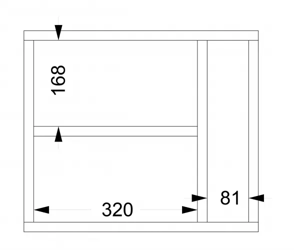 Freja liten hylle og skillevegg hvit 