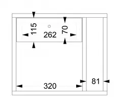 Freja liten skuff m. vertikal skillevegg
