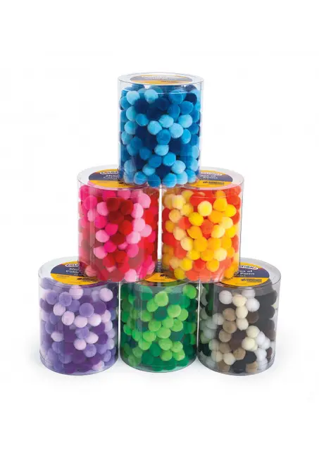 Pompons nyansefarger 6 x 250 stk 