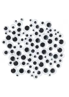 Plastøyne selvklebende Ø5-15 mm, 100 stk