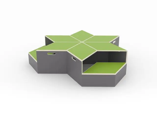 Hexa modul trapp orange B 80 x D 92 H 40/20 cm 