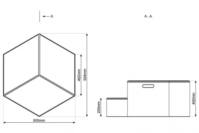 Hexa modul trapp orange B 80 x D 92 H 40/20 cm 