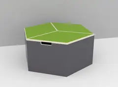 Hexa modul oppbevaringsboks Grønn B 80 x D 92 H 40 cm