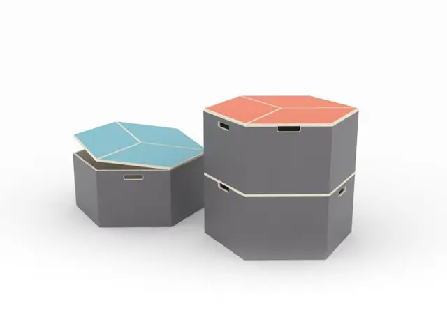 Hexa modul oppbevaringsboks Grønn B 80 x D 92 H 40 cm 