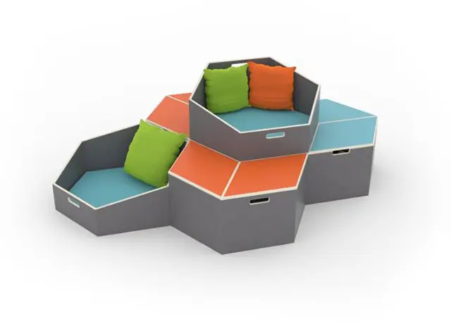 Hexa modul oppbevaringsboks Grønn B 80 x D 92 H 40 cm 