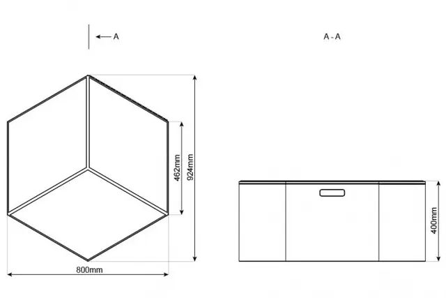 Hexa modul oppbevaringsboks Grønn B 80 x D 92 H 40 cm 