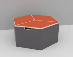 Hexa modul oppbevaringsboks orange B 80 x D 92 H 40 cm