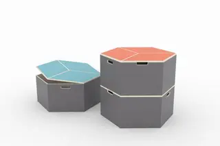Hexa modul oppbevaringsboks orange B 80 x D 92 H 40 cm
