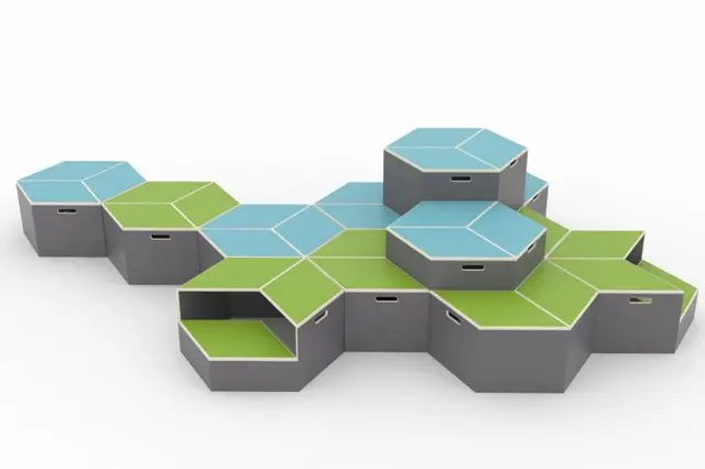 Hexa modul oppbevaringsboks orange B 80 x D 92 H 40 cm 