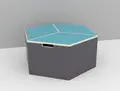 Hexa modul oppbevaringsboks blå B 80 x D 92 H 40 cm