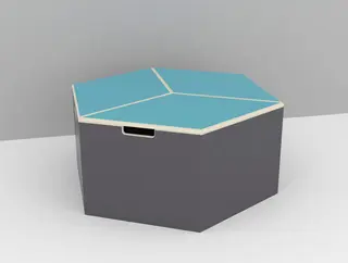 Hexa modul oppbevaringsboks blå B 80 x D 92 H 40 cm
