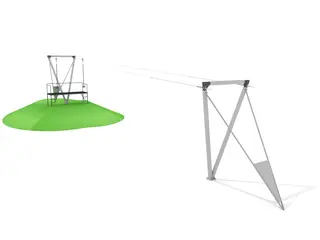 Cloxx Taubane i stål dobbel L3836 x B294 x H393 cm