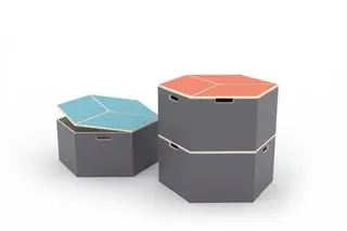 Hexa modul oppbevaringsboks blå B 80 x D 92 H 40 cm