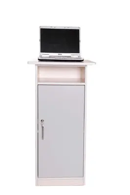 Innskrivningspult med stort skap rød B40 x D35 x H110 cm 