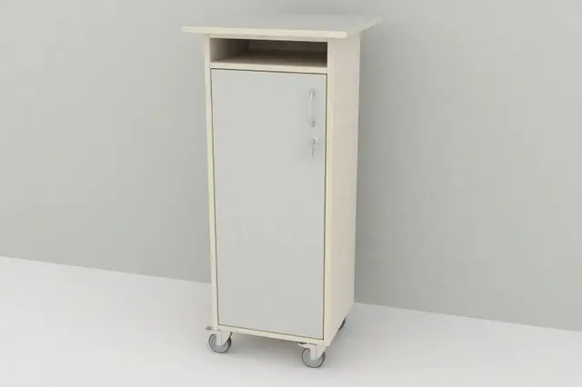 Innskrivningspult med stort skap rød B40 x D35 x H110 cm 