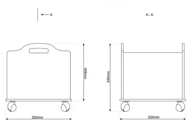 Oppbevaringskasse på hjul M B52 x D52 x H54 cm 