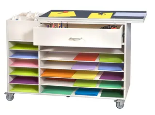 Materialvogn med bord B125 x D45 x H80 cm