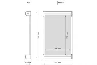 Vegghengt staffeli med magnetplate B55,5 x D10 x H90cm