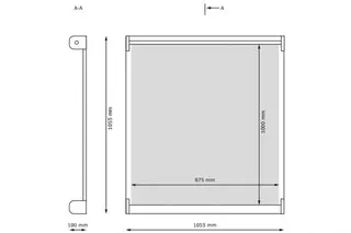 Vegghengt staffeli med magnetplate B105 x D10 x H105 cm