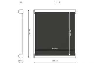 Vegghengt staffeli med tavle B105,5 x D10 x H105,5 cm