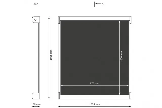 Vegghengt staffeli med tavle B105,5 x D10 x H105,5 cm 
