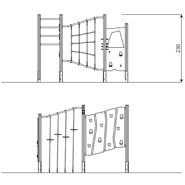 Recycled klatrestativ L310 x B306 x H230 cm 