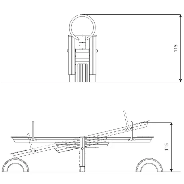 Recycled dumphuske L270 x B40 x H115 cm 