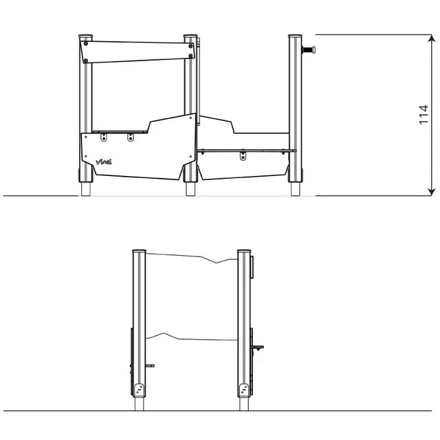 Recycled lekepanel tredelt L167 x B97 x H114 cm 
