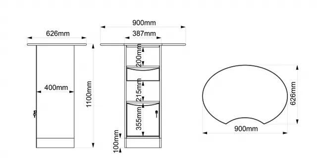 Ergonomisk innskrivningspult rød B39 x D40 x H110 cm 