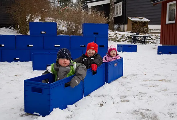 Caccer kasser blå B30 x D30 x H60 cm, 10 stk 