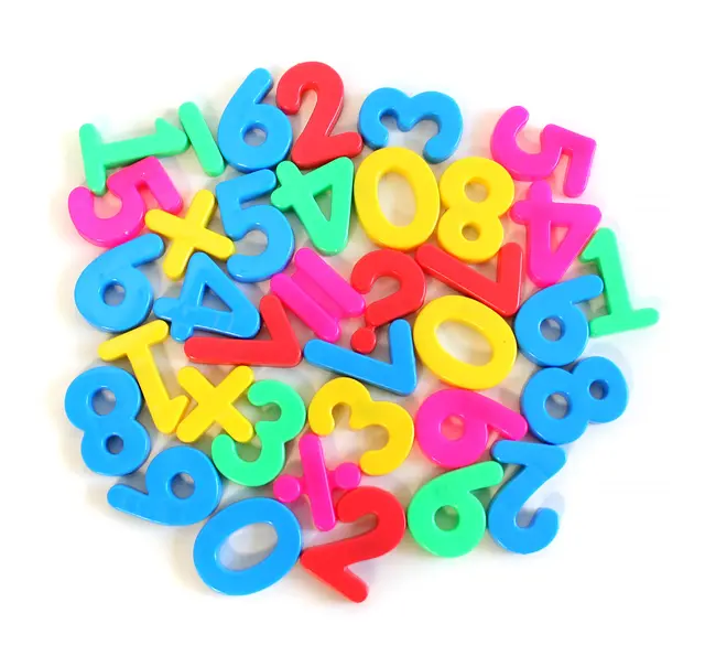 Magnetiske tall 36 stk, 3-4 cm 