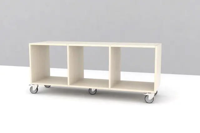 Kubus reol åpen 3 rom Med sokkel 