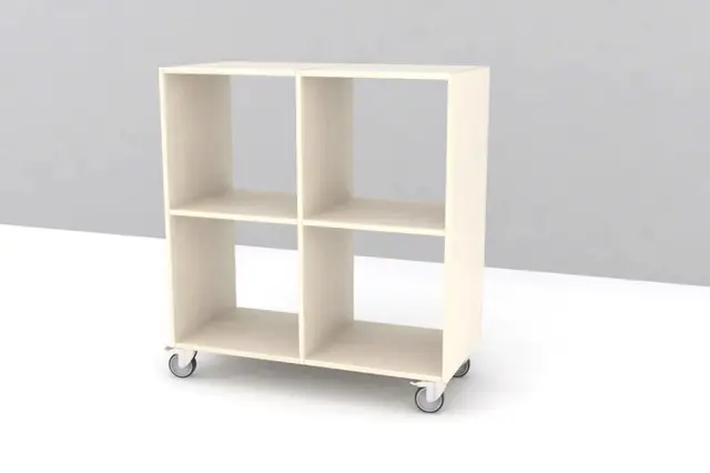 Kubus reol åpen 4 rom Med hjul 