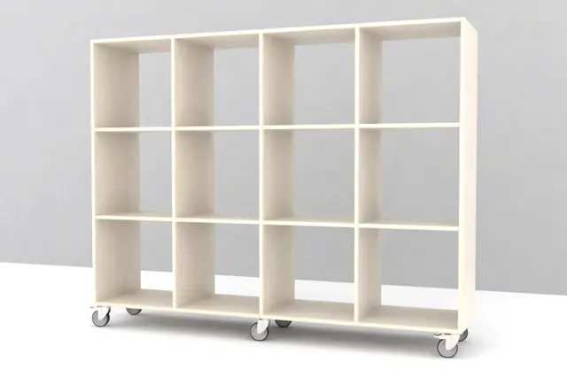 Kubus reol åpen 12 rom Med hjul 