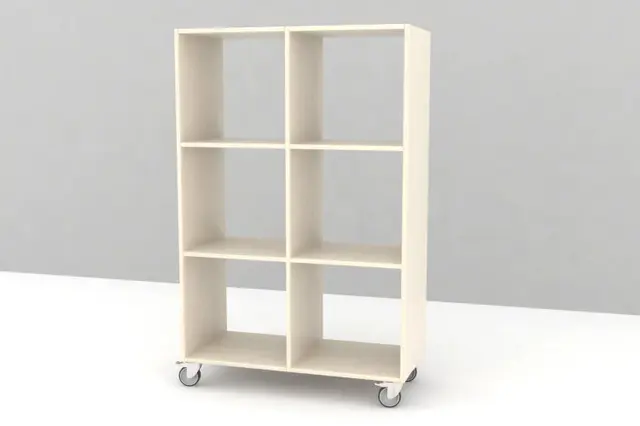 Kubus reol åpen 6 rom stående Med hjul 
