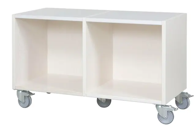 Kubus reol med bakvegg 2 rom Med hjul 