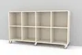 Kubus reol med bakvegg 8 rom Med hjul
