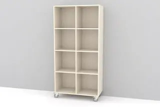 Kubus reol med bakvegg 8 rom stående Med sokkel