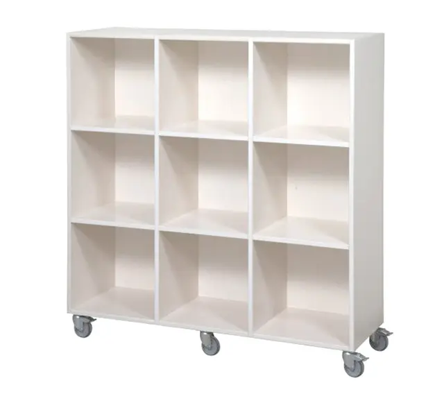 Kubus reol med bakvegg 9 rom Med hjul 