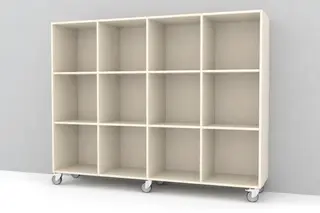 Kubus reol med bakvegg 12 rom Med sokkel