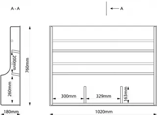 Bokhylle B102 x D18 x H76cm