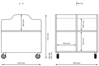 Bokkasse 8 rom B69 x D65 x H75 cm